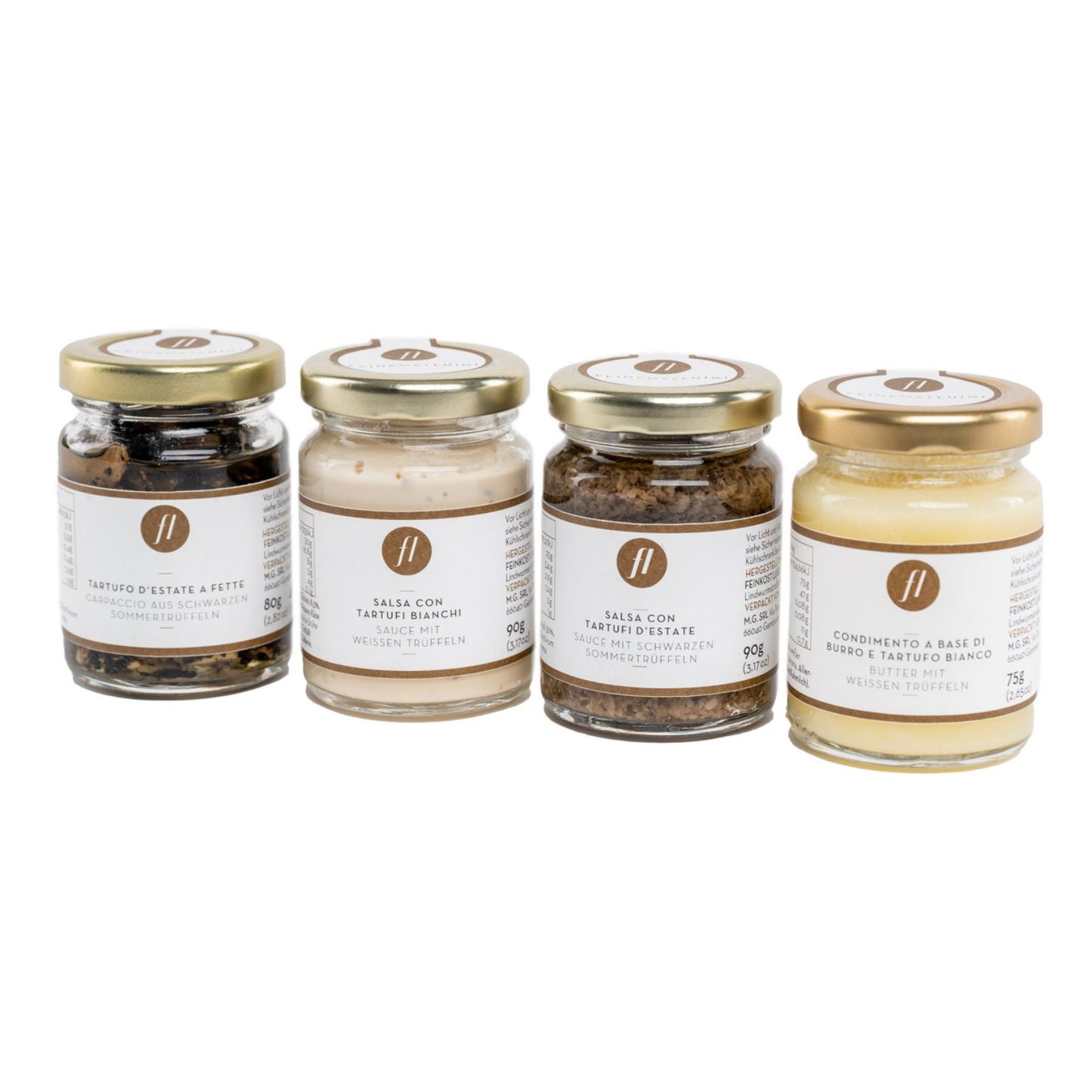 TRÜFFELBOX MIT TRÜFFEL CARPACCIO, SALSA MIT SCHWARZEN UND WEISSEN TRÜFFELN SOWIE TRÜFFELBUTTER
