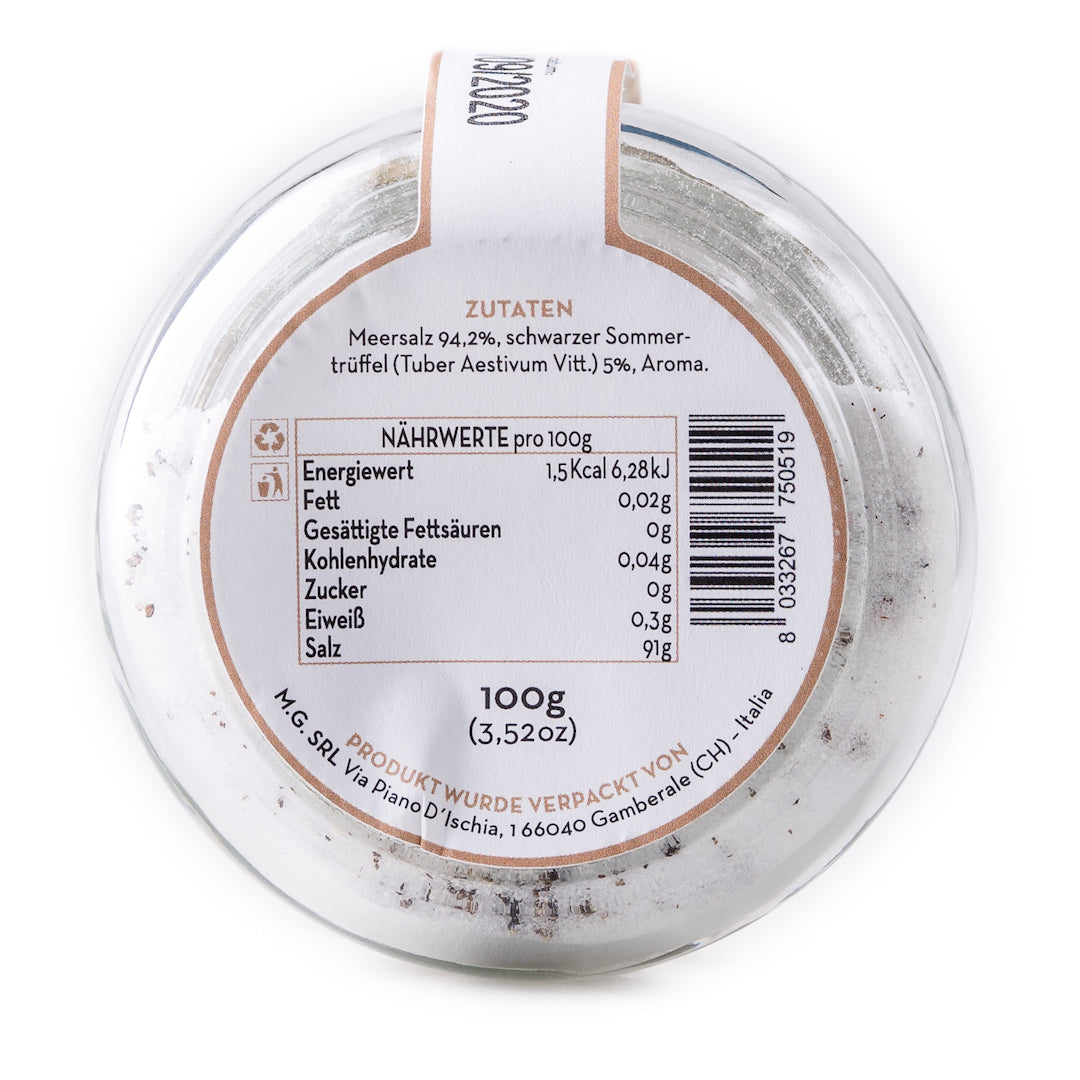 TRÜFFELSALZ MIT 5% ECHTEM SCHWARZEN TRÜFFEL (100G)