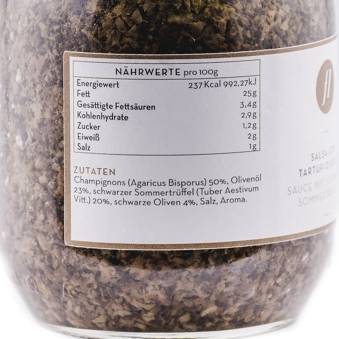 SALSA MIT 20% SCHWARZEN SOMMERTRÜFFELN (500G)